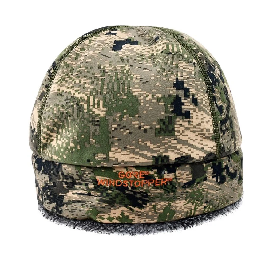 Мужская теплая шапочка Sitka камуфляжная ветрозащитная шапка на меху для охоты