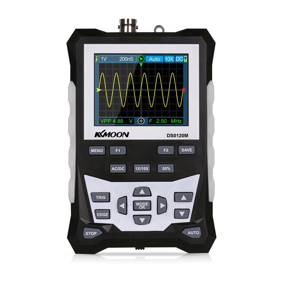 

KKmoon DS0120M 320x240 Профессиональный цифровой осциллограф 500 мс/с частота дискретизации 120 МГц аналоговая полоса пропускания Поддержка сохранения...