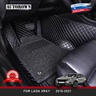 AUTOROWN 3Д автомобильные коврики для LADA VAZ XRAY 2015-2021 Интерьера автомобиля Аксессуары для машины 3D коврики из экокожи ЛАДА ВАЗ Х РЕЙ кожаный напольный коврик водонепроницаемый с бортами защиты от пыли и грязи