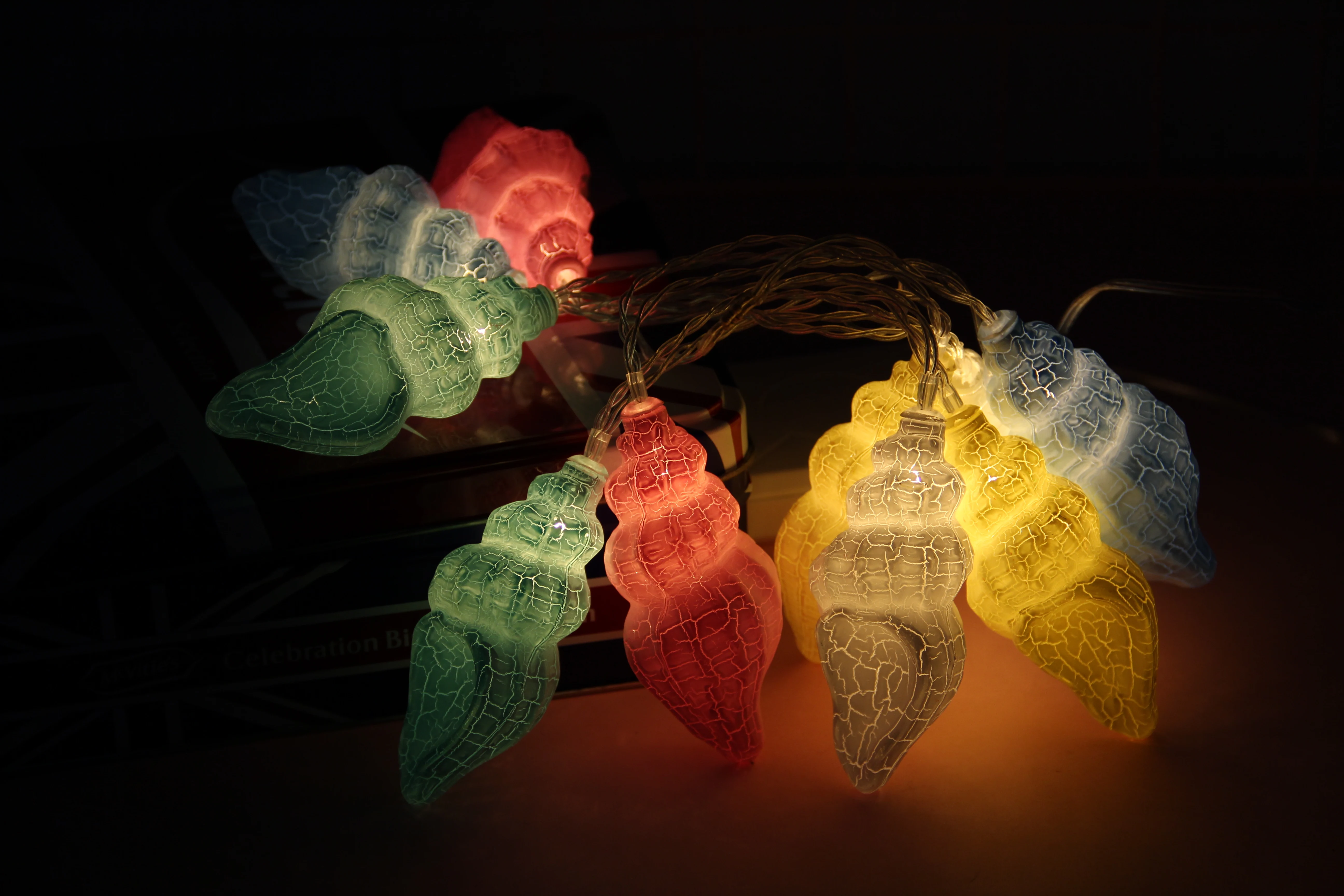 Многоцветный раковины праздничное декоративное освещение led Солнечный свет