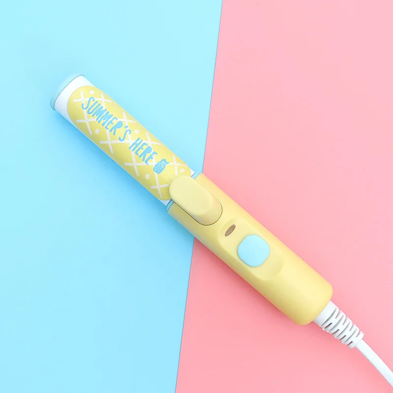 

Creative Buckle Mini Hair Curler Straightener Electric Splint Hair Curling Irons Travel Hair Tools Cute Candy Color Flat Iron