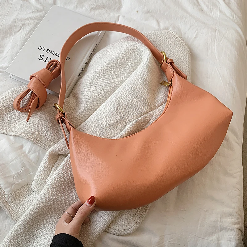 

2021 casual simple soft leather ladies shoulder bag fashion compact lady handbag cute solid color lady messenger bag