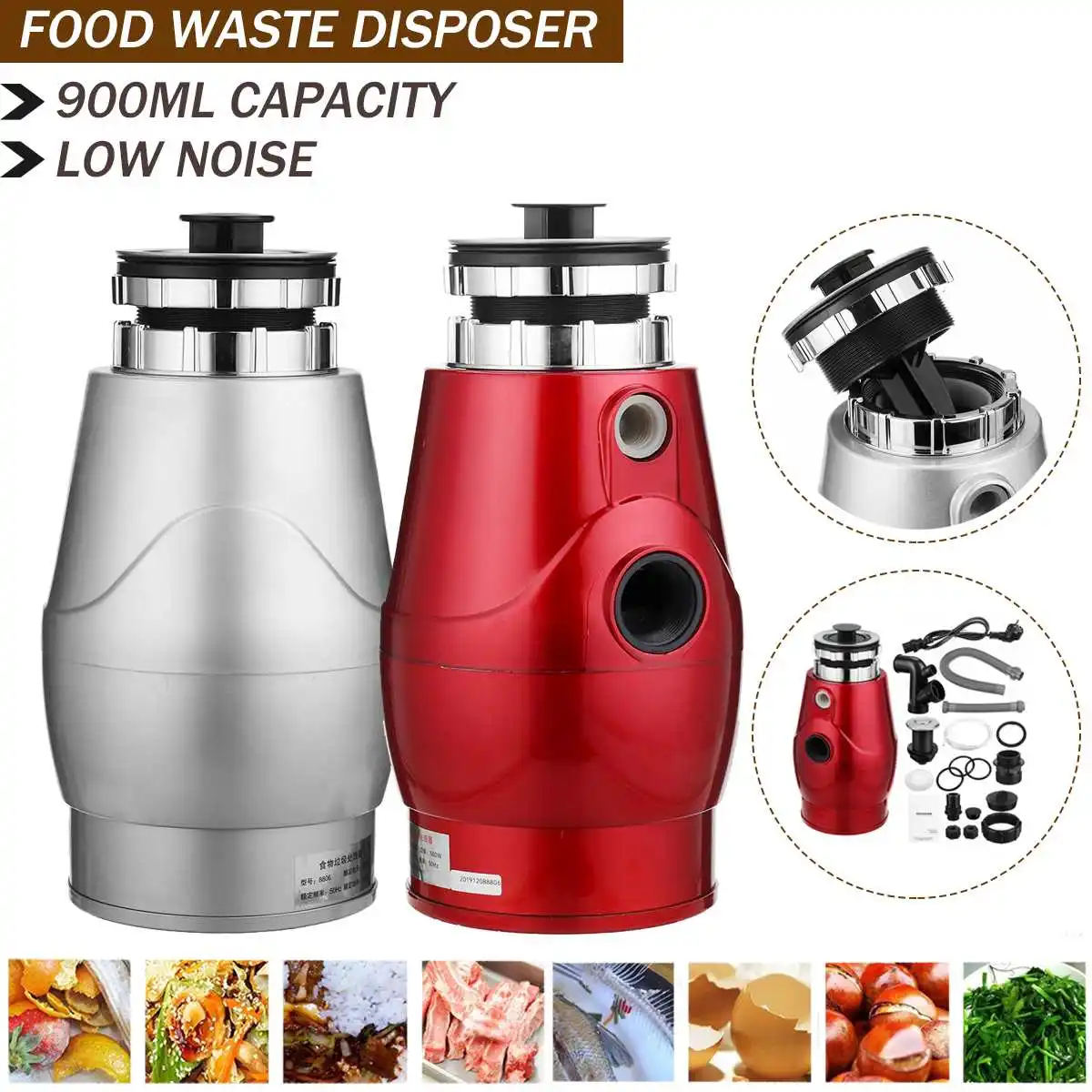 

370W High Density Alloy Food Waste Disposer 2600rmp Three-Point Loop Garbage Disposal Continuous Garbage Cleanner