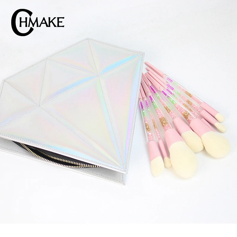 CHMAKE 8pcs diamond colorful makeup brush set professional make up brushes high quality cosmetic tools kit with bag | Красота и