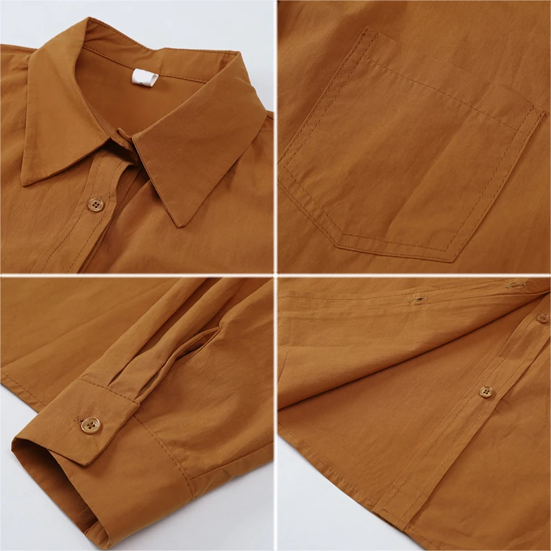 

Nbpm Spring Summer 2021 Women Fashion Solid Polo-Neck Shirt Long Sleeve Blouses Clothes Female Top Clothing Blusas Mujer Blouses