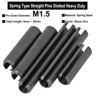 100pcs m1 5x6mm20mm spring type heavy duty straight pins slotted spring steel black zinc plated gb879 din1481