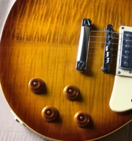 

Free shipping Factory Custom New Tobacco color Tiger Flame Electric Guitar In stock 2 1959