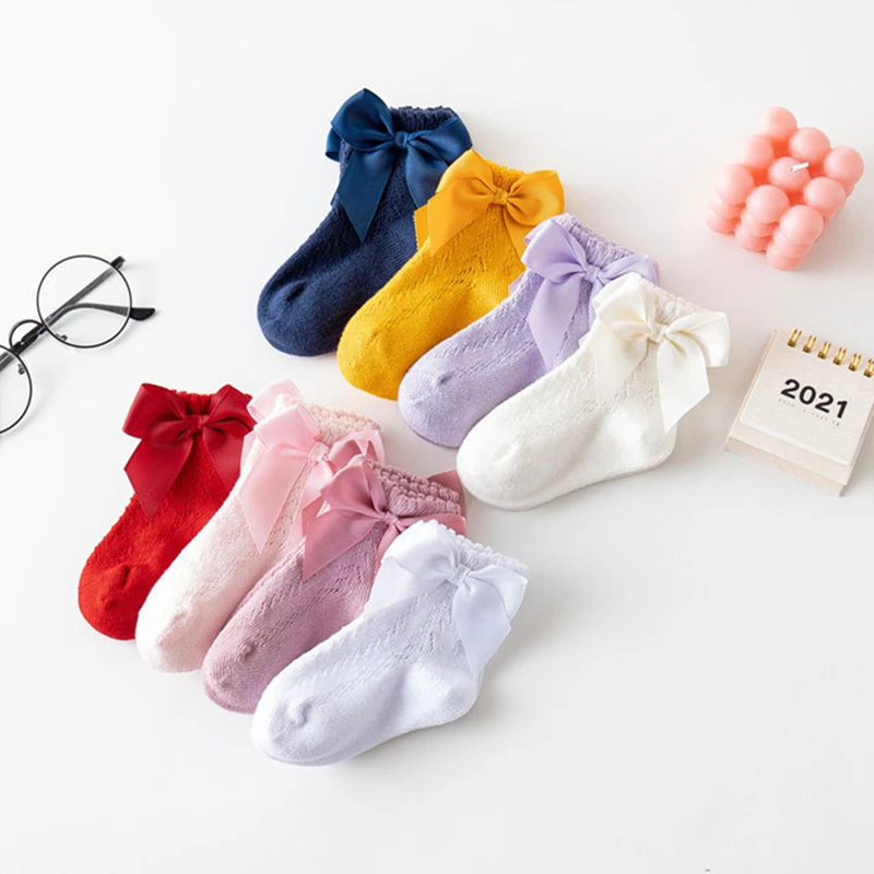 

Summer Mesh Newborn Baby Girls Socks Fashion Bow Thin White Socks for Princess Girls Infant Clothes Accessories Best with Dress