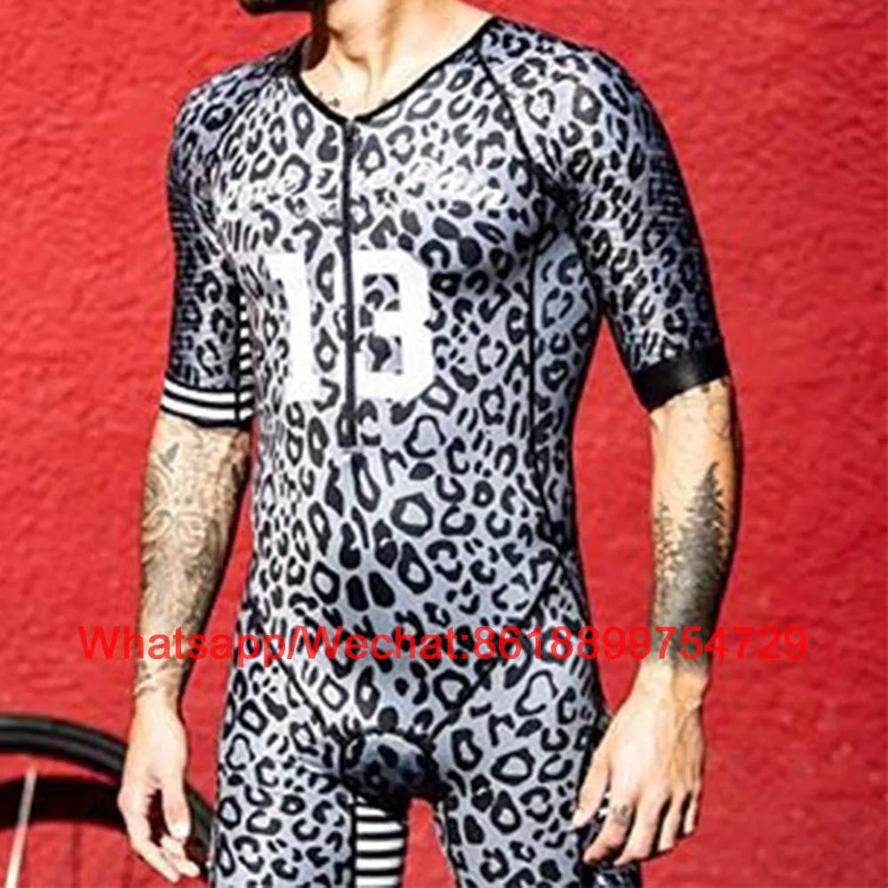 Cycling Skinsuit Aero Short Sleeve Summer Triathlon Clothing Bicycle Speedsuit Bike Trisuit Bike Jumpsuit Swimwear Sports Kit