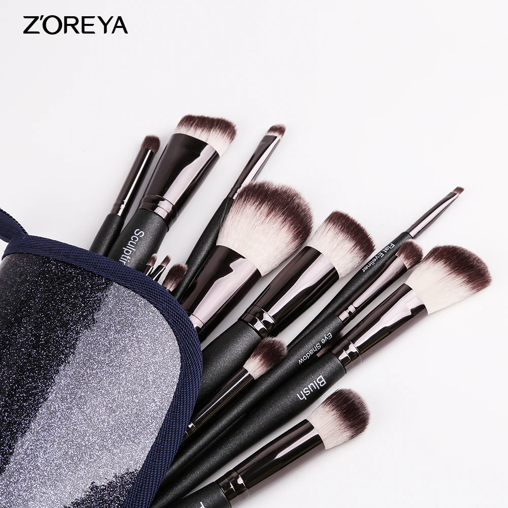 ZOREYA набор кистей для макияжа 5/10/15 набор кистей для макияжа, пудры, основы под скульптуры контур и тени для век кисти с боулинг ручка