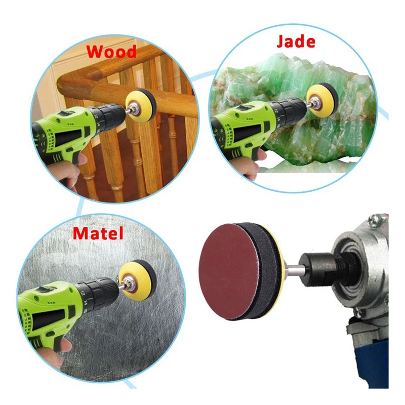 

300Pcs 50mm 2 Inch Sander Disc Sanding Discs 80-3000 Grit Paper with 1 Inch Abrasive Polish Pad Plate + 1/4 Inch Shank for Rotar