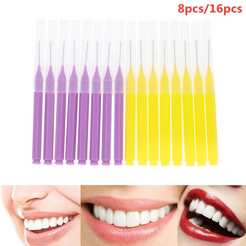 

8/16pcs/lot Tooth Floss Oral Hygiene Dental Floss Soft Plastic Interdental Brush Toothpick Healthy For Teeth Cleaning Oral Care