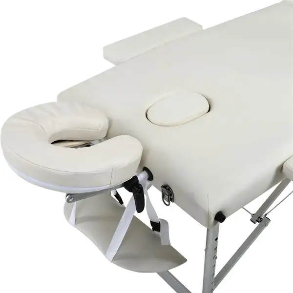 

3 Sections Folding Aluminum Tube SPA Bodybuilding Massage Table Kit White