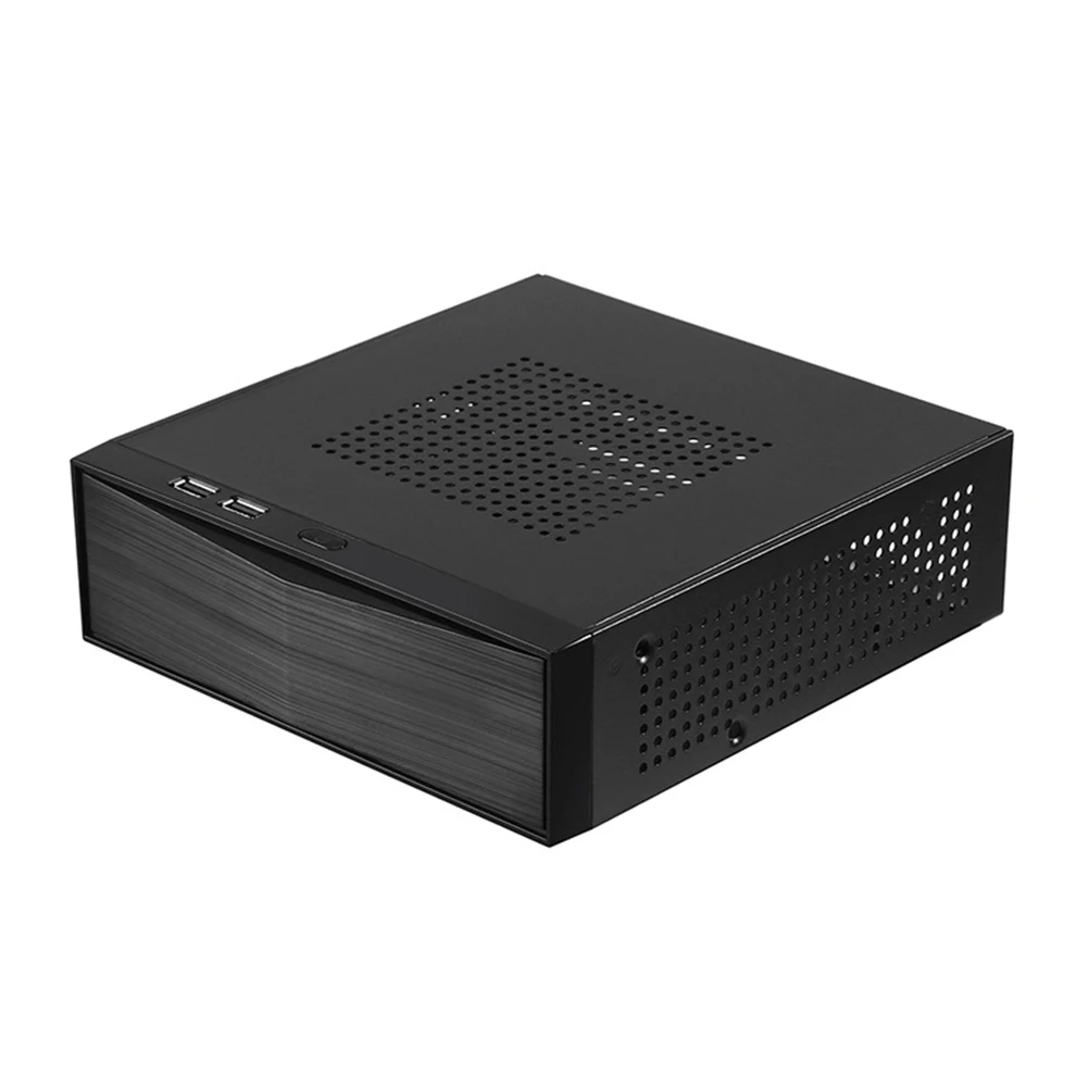HTPC домашний 2,0 USB Электропитание чехол для компьютера металлический офисный хост Практичный Настольный мини ITX горизонтальный с отверстием радиатора шасси