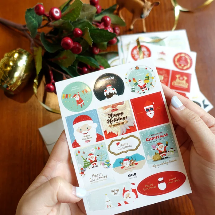 2 шт./компл. бумага для украшения на Рождество запечатывания стены стикеры сделай