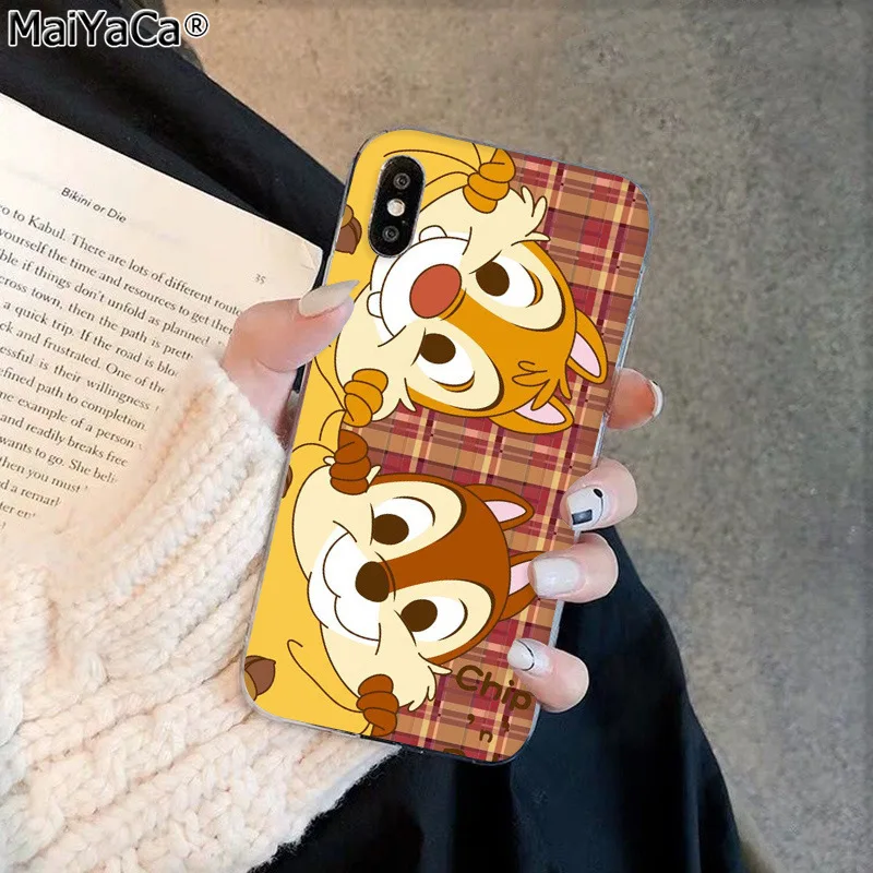 A3 MaiYaCa милый мультфильм белка чип 'Н' Дейл черный чехол для телефона iphone 11 pro 8 7 66S Plus X XS MAX 55S SE XR чехол - Цвет: A3