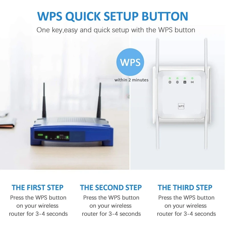 

WLAN Repeater 1200Mbps (5G/867Mbps+2.4G/300Mbps) WiFi Extender 4 Antennas EU Plug