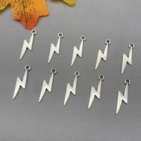 10pcs tibetan silver color lightning pendant vintage alloy charms for diy jewelry making accessories earrings necklace handmade