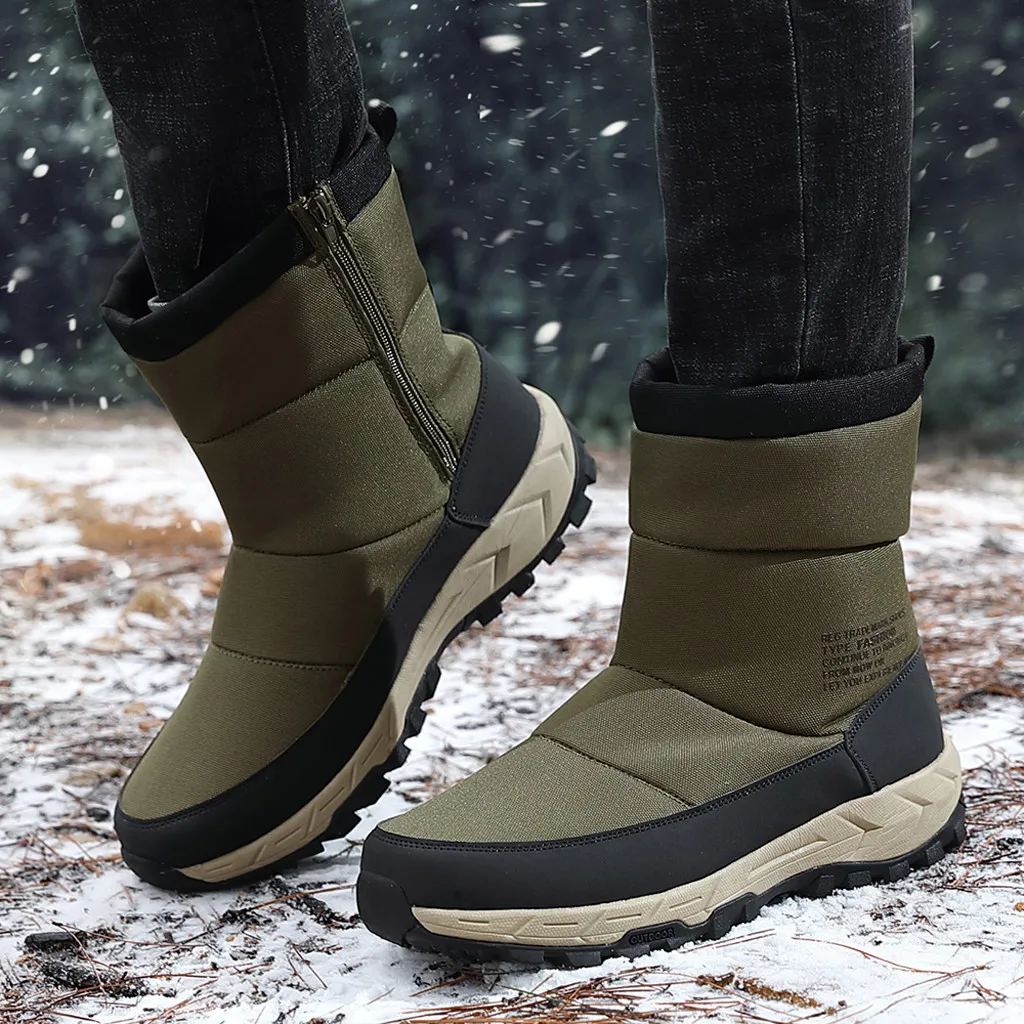 Сезон осень-зима мужские ботинки из водонепроницаемого материала удобные зимние