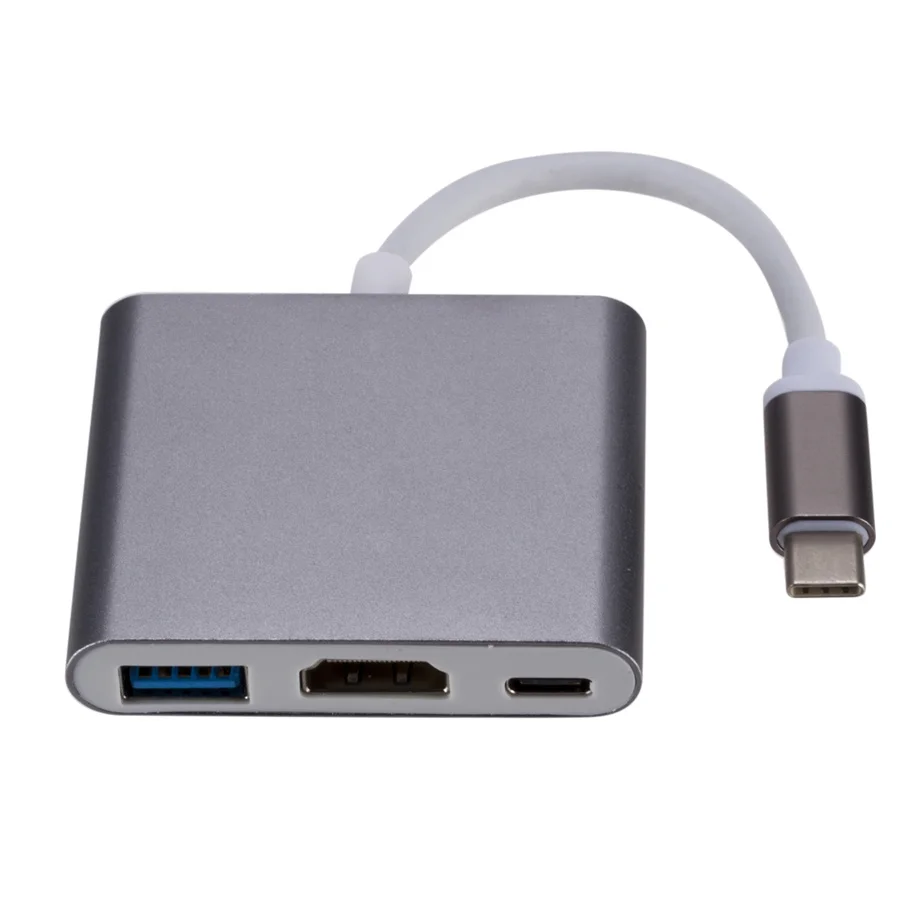 USB C HDMI Тип c Hdmi mac 3 1 адаптер преобразователя типа к HDMI/USB 0/Type-C Алюминий для Apple Macbook