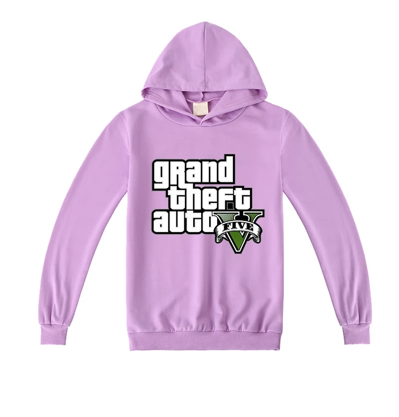 Толстовка с капюшоном для мальчиков рисунком из мультфильма Gta 5 принтом девочек