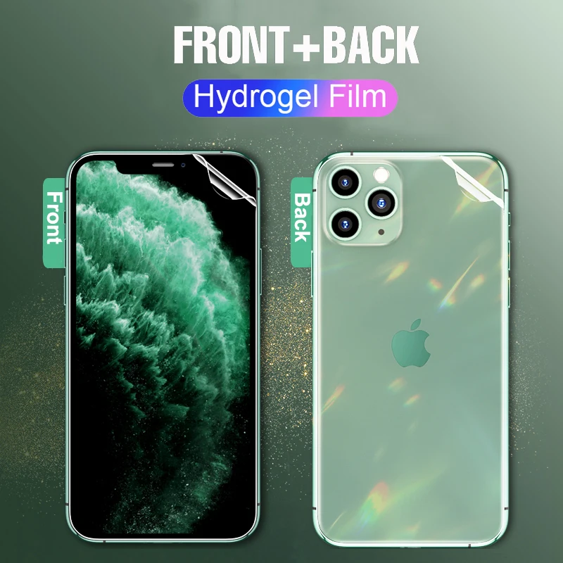 Передняя и задняя защитная пленка BoeYink 21D для iPhone 11 Pro Max 11Pro Гидрогелевая мягкая Apple