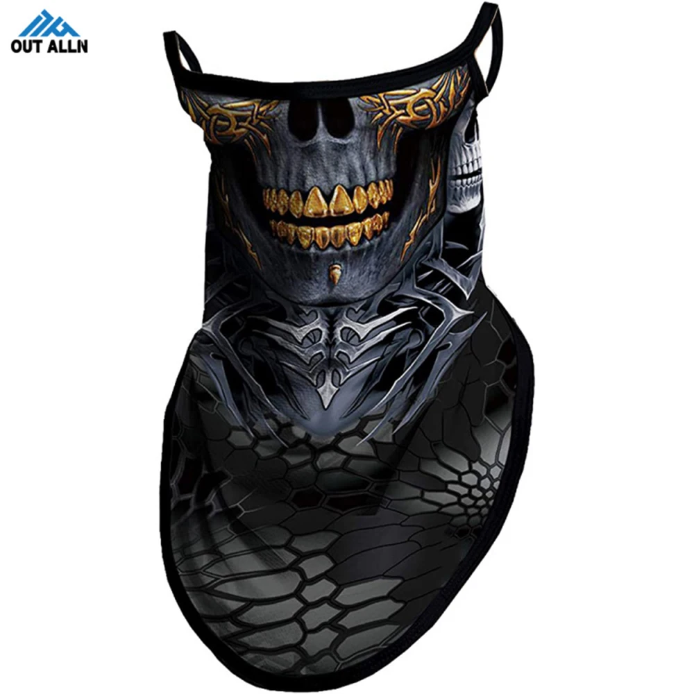 Полумаска с черепом тактическая Балаклава фуляр Каратель шейные гетры кагуль