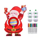 Набор для изготовления украшений на рождественскую елку, игрушка-граффити Санта-Клаус светильник кой, детский набор для самостоятельного изготовления окрашенных мячей, игрушка для творчества с подсветкой