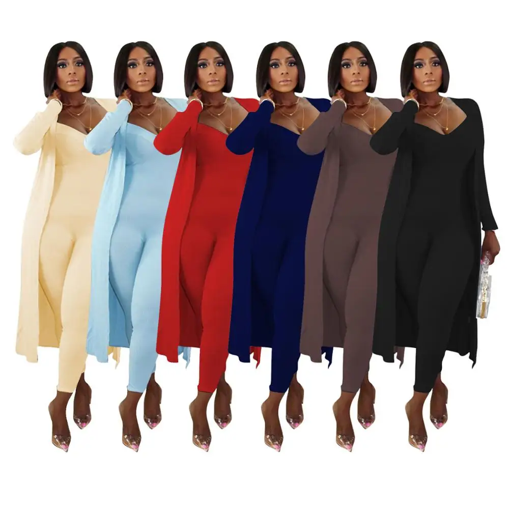 

Two Piece Set Women 2 Piece Set Women Outfits Long Sleeve Cardigans Jumpsuit Fall Clothes for Female 2020 2 Pieces Sets Outfits
