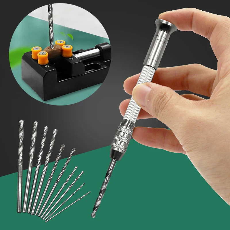 

Mini Spiral Hand Drill Full Metal Hand Twist Drill Manual Punching Tool Semi Automatic Manual Drilling Woodworking Tool