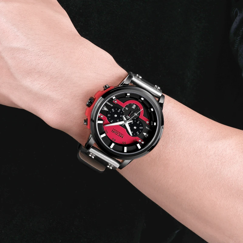 

MEGIR Chronograph Watch Men Sport Waterproof Mens Watches Top Brand Luxury Quartz Wristwatch Clock Hour Erkek Kol Saati Relogio