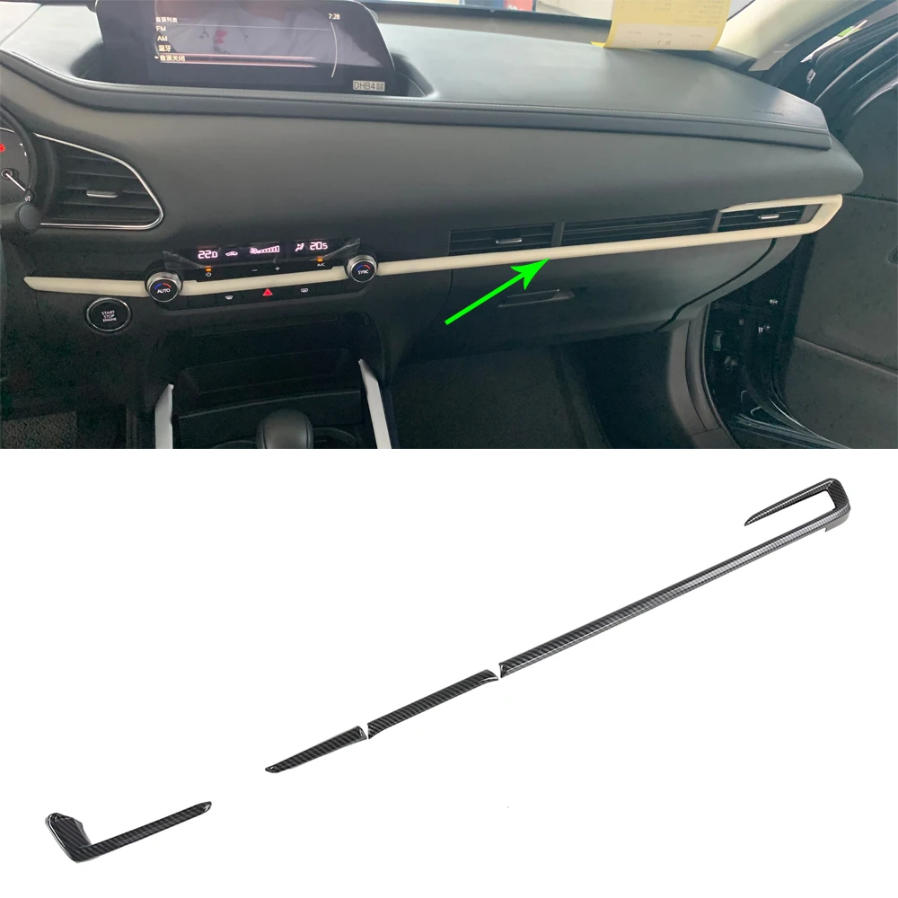 

New Products Car Accessories Trims Interior Decorative ABS Black Middle Control Cover Trims For CX-30 2020