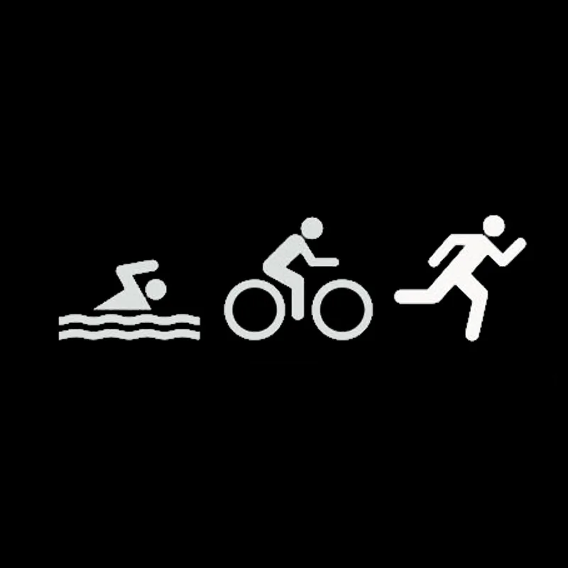 

Personalized Sports Sticker Triathlon Waterproof Vinyl Car Decals Decoration Accessories for VW Nissan Black/Silver,20cm*5cm