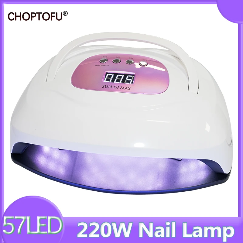 

SUN X8 Max Nail Lamp Powerful 220W 57LED UV Lamp Upgrade Large Space Nail Dryer Professional Quick Dry Lamp For Drying Nails