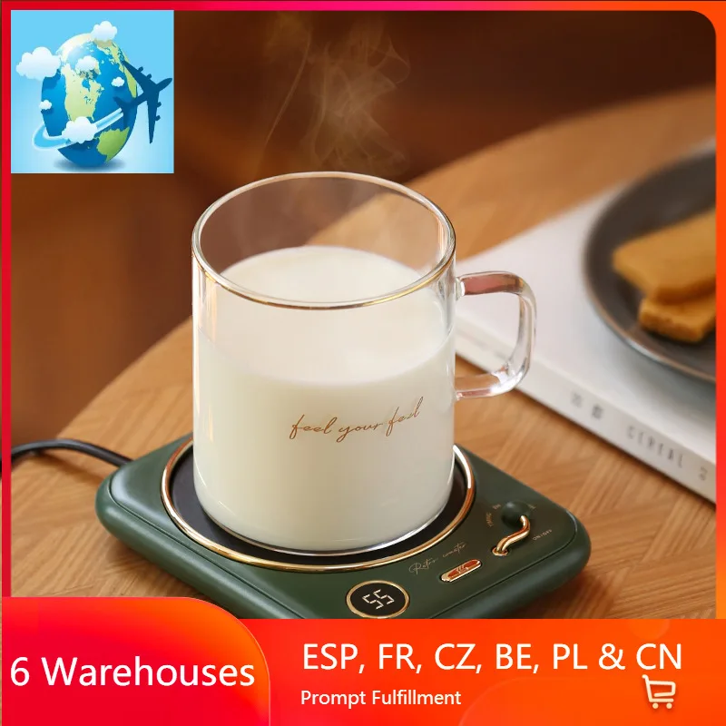 

220V Cup Heater Coffee Mug Warmer Timer Heating Coaster Smart Thermostatic Heating Pad Hot Plate Hot Milk Coffee Cup Warmer 25W