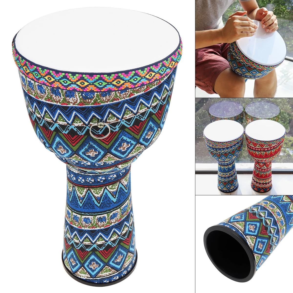 8 дюймов Африканский Djembe барабан красочные ткани искусства ABS баррель ПВХ кожи детей ручные барабаны