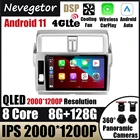 Автомагнитола 2 Din на Android 11 для Toyota Land Cruiser Prado 150 2013 - 2017 с радио, мультимедийным видеоплеером и GPS-навигацией