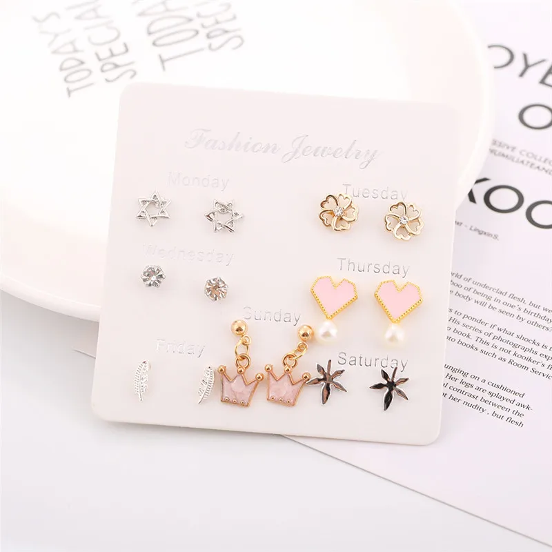 

Earrings Jewelry Female Student Simple Cute Suit Combination Earrings European American Fashion Earrings Fashion Accessories