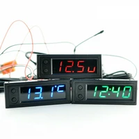 3 in 1 digital time clockthermometervoltage voltmeter led display car digital lcd multifunction led dashboard clock