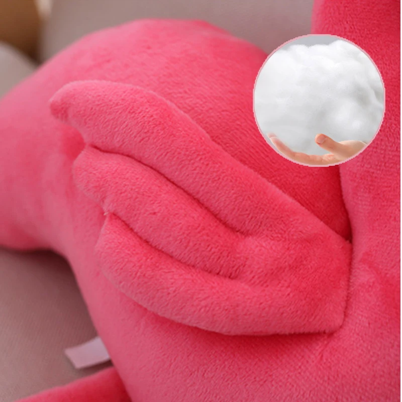 Мягкая плюшевая игрушка-подушка в виде розового фламинго декоративная