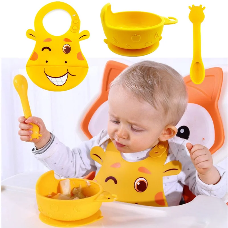 

Baby cartoon bib, spoon cover, raincoat, food grade, silicone feeding, saliva towel, adjustable burping APRON 3