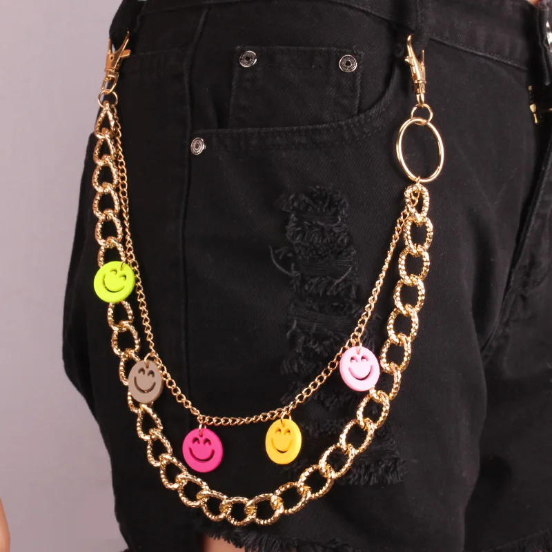 

Women Metal Double Waist Chain Pendant Casual Designer Jeans Hanging Chain For Ladies Belt Accessory Alloy Ins Belts For Dress