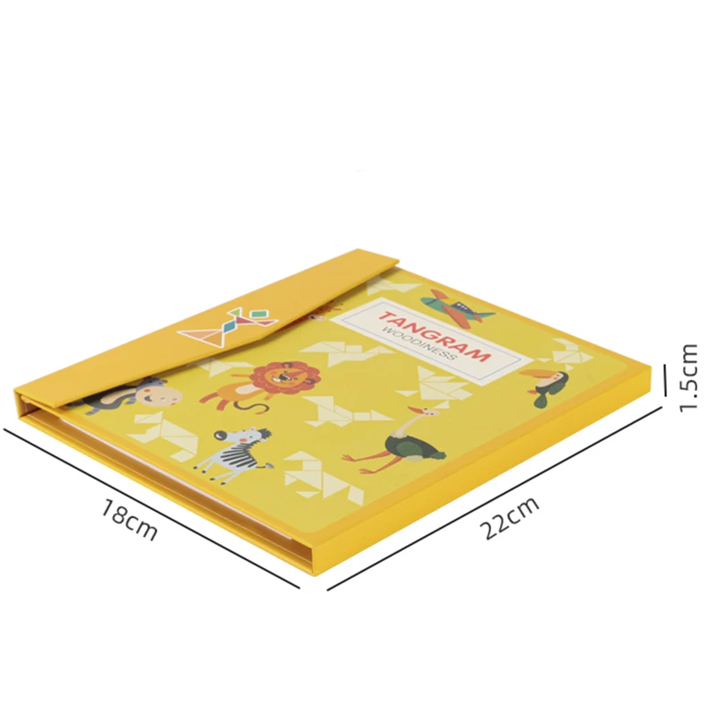 

DIY wooden Montessori 3D jigsaw puzzle learning educational toys 3D drawing puzzle magnetic tangram math toys for children baby