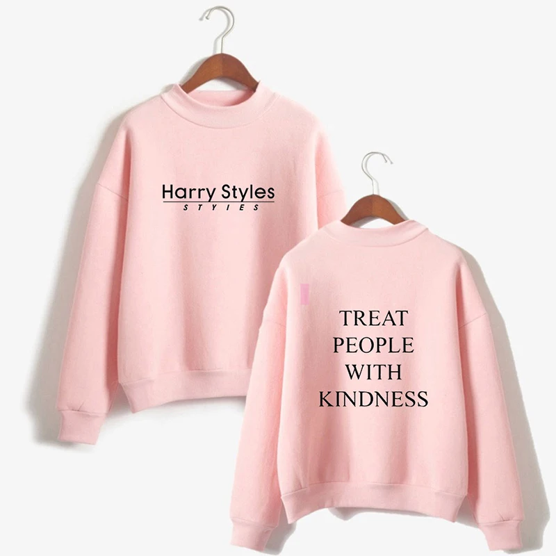 

Treat People With Kindness High Collar Hoodies Men Women Capless Sweatshirt Casual Long Sleeve Sport Unisex Hoodie Pullover Tops