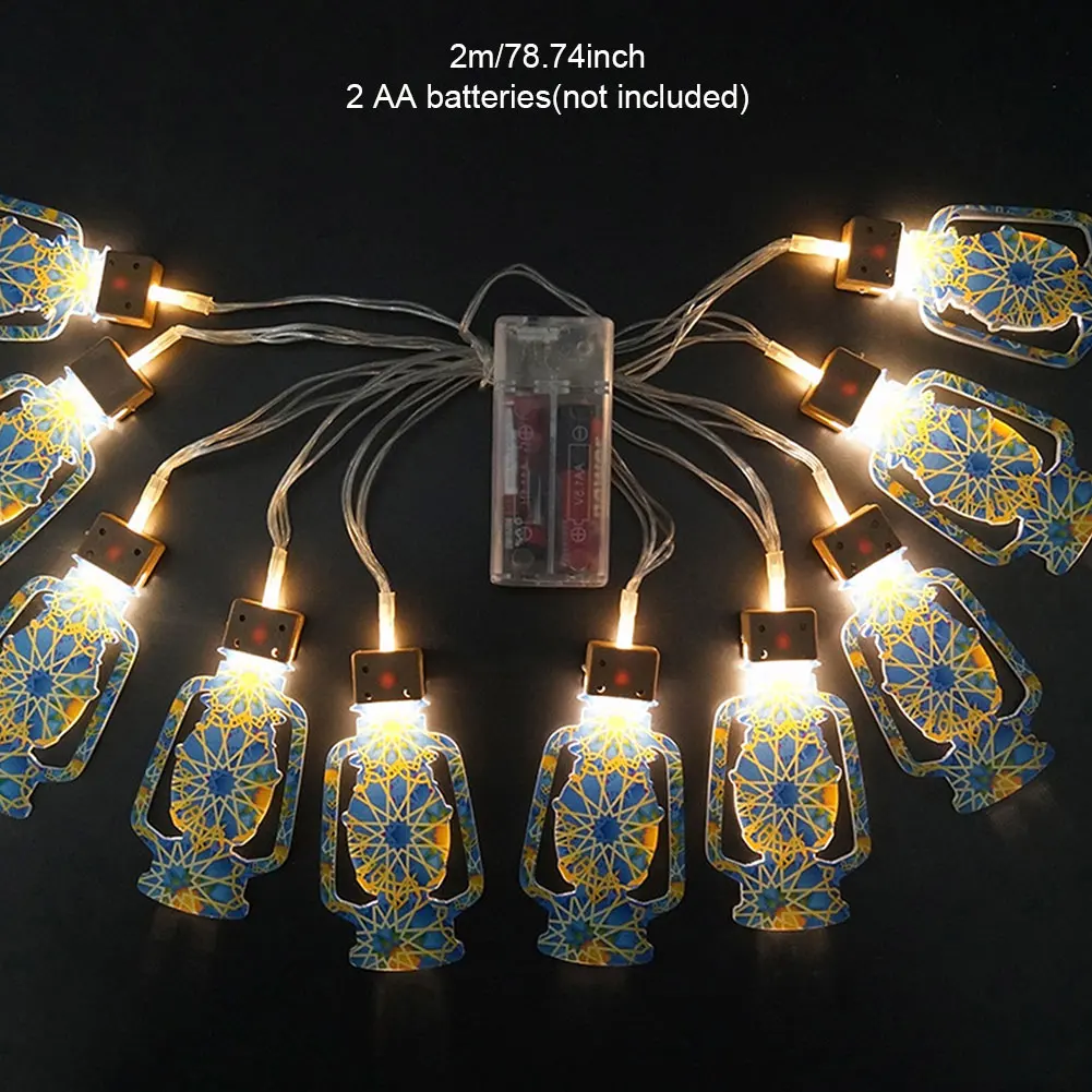 

2m 10LED Lanterns Muslim Ramadan Battery Operated Hanging Bedroom Home Decor Birthday Acrylic Gift Eid Lights Ornament String