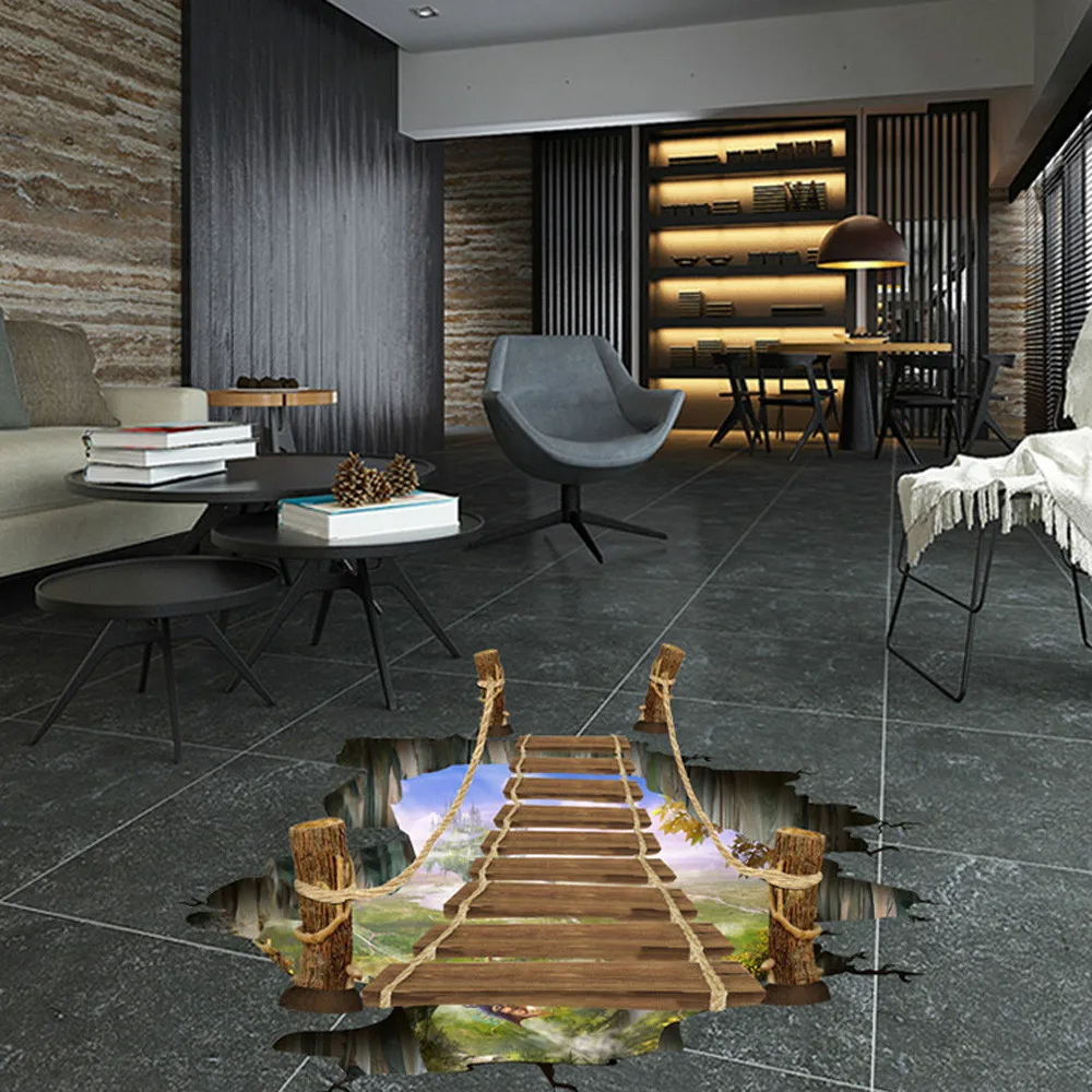 Новинка съемная настенная 3d наклейка на мост пол для детской комнаты гостиной