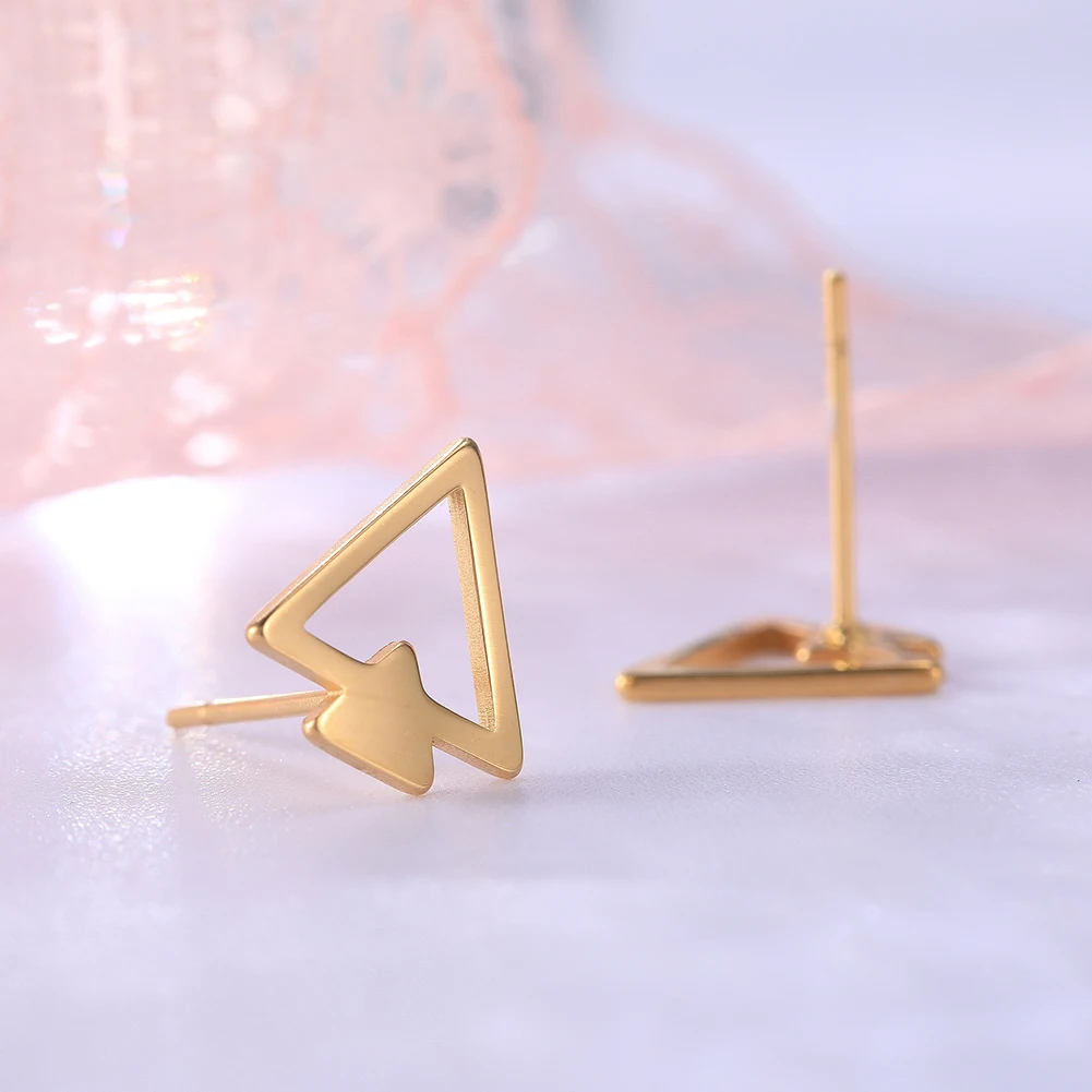 Небольшие серьги My Shape треугольная серьга-гвоздик из нержавеющей стали 316L