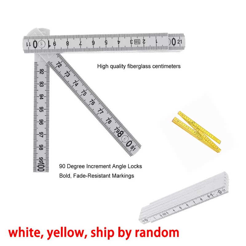 Портативный 2 м пластиковый складной плотникам линейка легкий компактный для