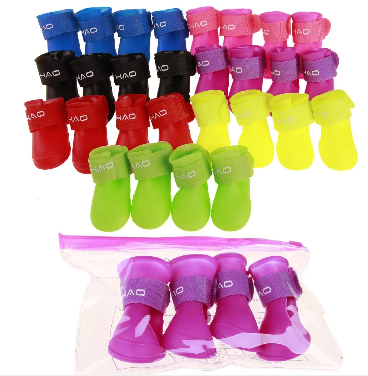 4 шт. резиновые ботинки для собак 7 цветов | Дом и сад