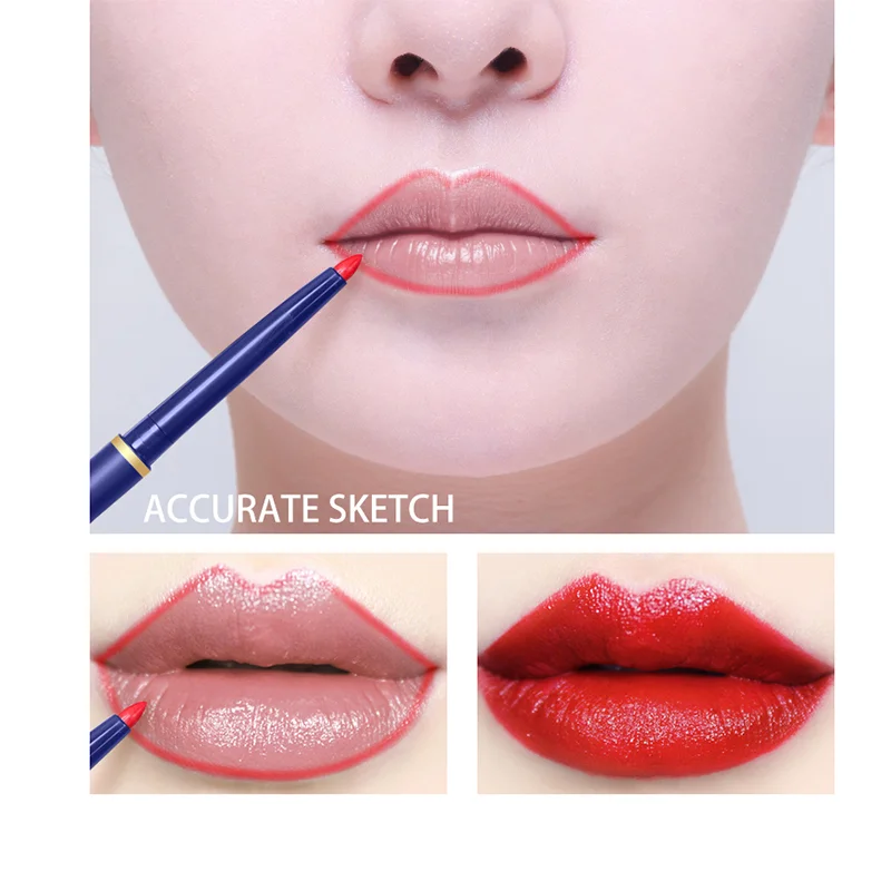 

2 In 1 Double Head Lip Liner Pencils Lipstick Waterproof Long Lasting moisturizing Pigments Nude Color